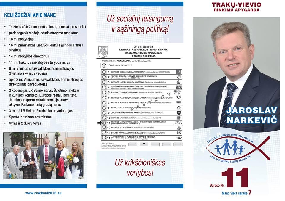 Kandidatas į LR Seimą Jaroslav Narkevič