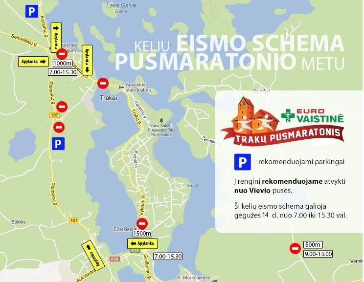 Eismo ribojimas Trakų pusmaratonio 2017 metu