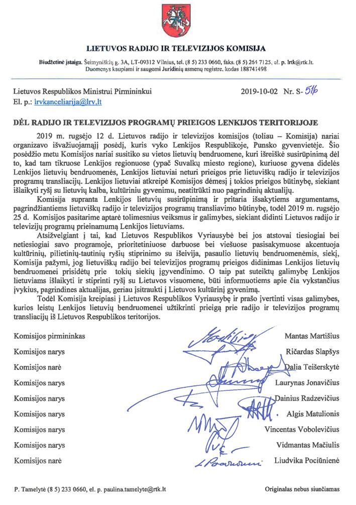 Dėl radijo ir televizijos programų prieigos Lenkijos teritorijoje