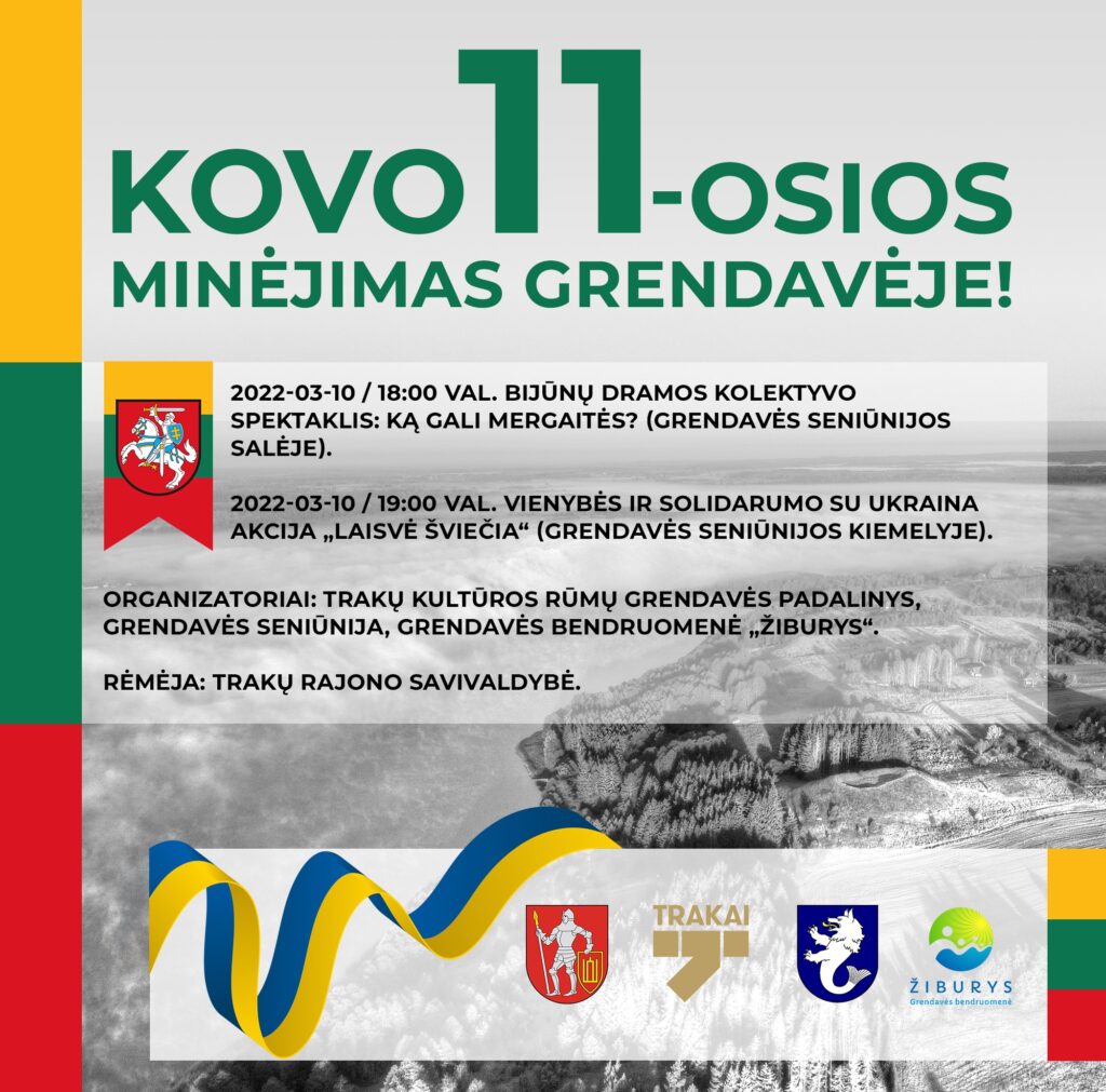 Grendavė kviečia minėti Lietuvos nepriklausomybės atkūrimo dieną