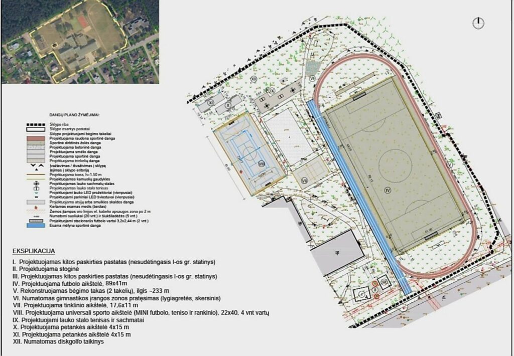 Rūdiškių gimnazijos teritorijoje pradėta miesto stadiono statyba